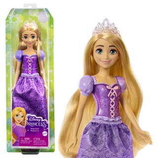 Mattel Disney Prinzessin Rapunzel Puppe, lange Haare zum Frisieren, beweglich, abnehmbare Schuhe und Diadem, Disney Geschenke, Spielzeug ab 3 Jahre, HLW03