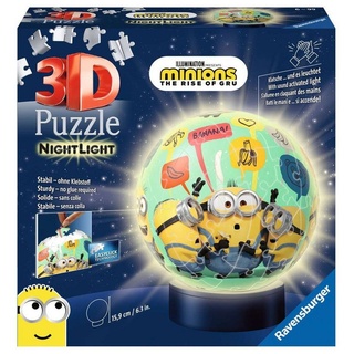 Ravensburger 3D-Puzzle 72 Teile Ravensburger 3D Puzzle Ball Nachtlicht Minions 11180, 72 Puzzleteile