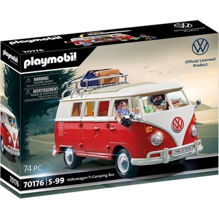 Playmobil® Konstruktions-Spielset Volkswagen T1 Camping Bus (70176) VW Lizenz, (74 St) bunt