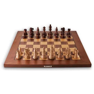 Millennium Spiel, M850 Supreme Tournament 55 Schachcomputer, Echtholz-Schachbrett, Turniergröße, vollautomatische Figurenerkennung braun