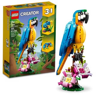 LEGO Creator 3 in 1 Exotic Parrot to Frog to Fish 31136 Animal Figures Building Toy Kreativspielzeug für Kinder ab 7 Jahren