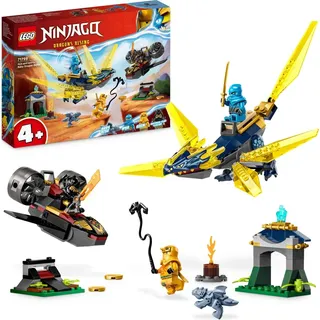 LEGO 71798 NINJAGO Nya and Arins Babydrachenschlacht-Set, Spielzeug für Kinder, Jungen, Mädchen ab 4 Jahren mit 2 Spielzeug-Drachen, Flugzeug und... - Beige