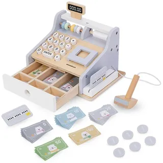 Mamabrum Spielkasse Holz-Kassenset - Lernspielzeug aus mit Spielgeld