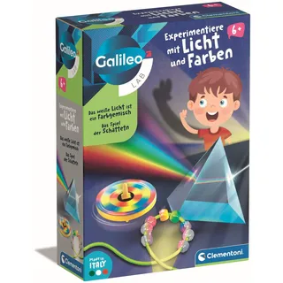 Galileo Lab Experimentiere mit Licht und Farben - Kinder Wissenschaft Set - Experimentierkasten für Kinder ab 5 Jahren von Clementoni 59380