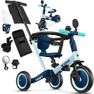 KIDIZ Laufrad, 6in1 Dreirad Loopy Laufräder Lauffahrrad Kinderdreirad blau