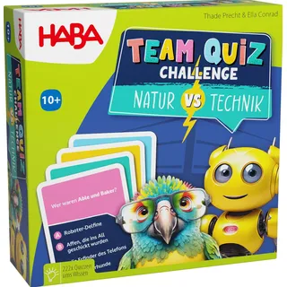 HABA Team Quiz Challenge Natur vs. Technik - Mit 222 Quizkarten & vielen Fragen - Mitbringspiel oder Geschenk für Spieler ab 10 Jahren - 2010897001