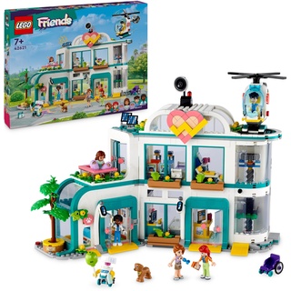 LEGO Friends Heartlake City Krankenhaus, Set mit Spielzeug-Hubschrauber und Figuren inkl. Autumn und Hund, Arzt-Spielzeug für Kinder, Geschenk für Mädchen und Jungen ab 7 Jahren 42621