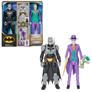 DC Batman Adventures Batman vs The Joker Action-Figuren Set, 30 cm - 2 voll bewegliche Figuren mit 12 Ausrüstungsgegenständen für spannendes Rollenspiel, Spielzeug für Kinder ab 4 Jahren
