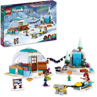 LEGO Friends Ferien im Iglu Set mit Camping-Zelt, 2 Schlittenhunden, Mini-Puppen und Zubehör, fantasievolles Winter-Spielzeug zu Weihnachten für Mädchen, Jungen, Kinder ab 8 Jahren 41760