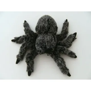 Plüschtier Spinne 19 cm, grau, Stofftiere Kuscheltiere Spinnen Halloween Vogelspinne