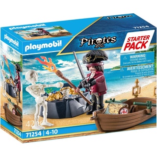Playmobil® Konstruktions-Spielset Starter Pack, Pirat mit Ruderboot (71254), Pirates, (42 St), Made in Europe bunt