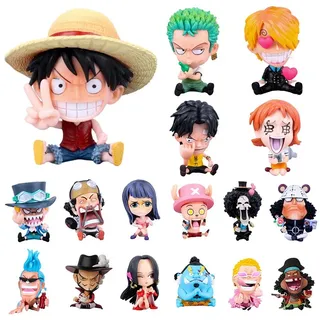 Q-Version One Piece Luffy Figur Roronoa Zoro Manga Anime Figur Statue PVC Action Collection Modell Spielzeug für Kinder