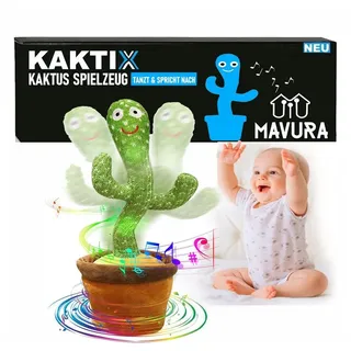 MAVURA Plüschfigur KAKTIX Kaktus Spielzeug Tanzender sprechender Kaktus lustiges, Plüschtier, spricht nach, Musik, Gesang & Aufnahme - Das Original! grün
