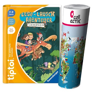 tiptoi Ravensburger Buch | Lese - Lausch Abenteuer Zauberwald - Lesen für Kinder ab 7 Jahre + Kinder Weltkarte