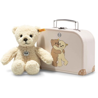 Steiff Kuscheltier Mila Teddybär im Koffer, Süßes Stofftier, Kinder, Jungen & Mädchen, Soft Cuddly Friends, Plüschtier 21 cm, Beige, 114038