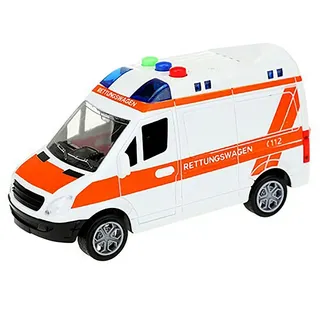 Toi-Toys Spielzeug-Krankenwagen KRANKENWAGEN 15cm mit Licht und Sound Friktionsantrieb Modellauto 67, Rettungswagen Auto Spielzeugauto Spielzeug Kinder Geschenk orange