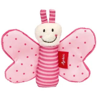 Sigikid Greifling Schmetterling, RedStars Babyspielzeug mit Knisterfolie: greifen, entdecken, spielen, für Babys ab Geburt, Art.-Nr. 42834, pink-rosa, 9x12x2 cm