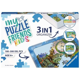 Ravensburger - 13274 3in1 Organizer für Kinderpuzzle in blau - Puzzle-Aufbewahrung für Kinder ab 6 Jahren, mit Puzzlematte, Puzzle-Sortierschale und Puzzlerahmen