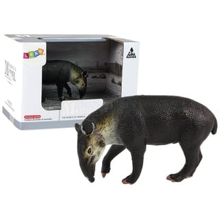 LEAN Toys Spielfigur Sammlerfigur Tapir Tier Wildtier Figur Modell Spielzeug Tapir-Figur schwarz