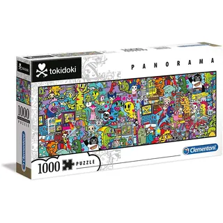 Clementoni 39568 Panorama Tokidoki – Puzzle 1000 Teile ab 9 Jahren, Erwachsenenpuzzle mit Panoramabild, Geschicklichkeitsspiel für die ganze Familie, ideal als Wandbild