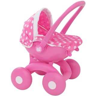 Dolly Tots Mein Erster 1-in-4 Puppenwagen | Puppenkinderwagen in Pink | Nutzbar als Schiebewagen, Puppenbuggy, Puppentrage, Puppen Autositz | Puppenzubehör für Kinder ab 18 Monate