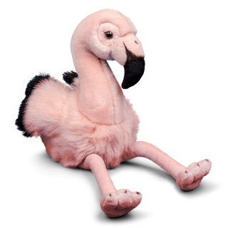 Animigos Plüschtier Flamingo, Stofftier im realistischen Design, kuschelig weich, ca. 24 cm groß