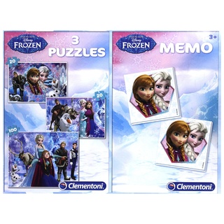 Clementoni 07809 - Disney Frozen - Puzzle 2x20, 1x100 Teile + Memo