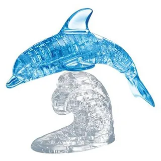 Crystal Puzzle | 3D Delfin | Transparentes Design | 100 Teile | Bausatz für Kinder und Erwachsene | HCM Kinzel