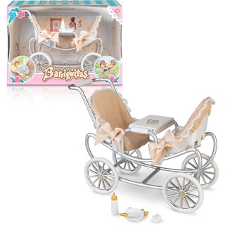 los Barriguitas - Bauch-Zwillingswagen, Spielzeug-Set mit Kinderwagen für Babypuppen, mit 4 Zubehörteilen, für Jungen und Mädchen ab 4 Jahren, berühmt (BFG06000)