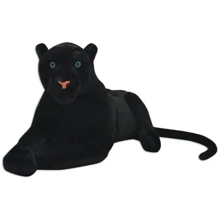 vidaXL Kuscheltier Panther Kuscheltier Plüsch Schwarz XXL schwarz 146 cm x 39 cm