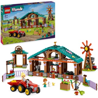 LEGO Friends Auffangstation für Farmtiere, Bauernhof-Spielzeug mit 3 Figuren und 5 Tieren, Plus Traktor, Obst und Gemüse, Geschenk für Mädchen und Jungen ab 6 Jahren 42617