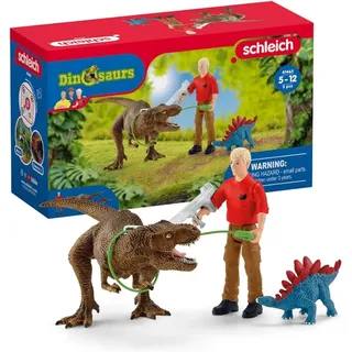 schleich 41465 Tyrannosaurus Rex Angriff, für Kinder ab 5-12 Jahren, DINOSAURS - Spielset, Neue Version