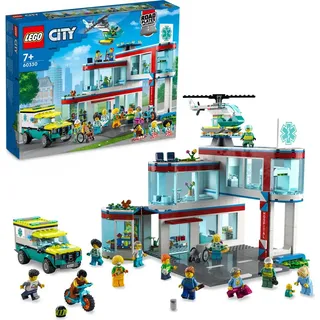 LEGO 60330 City Krankenhaus mit Krankenwagen, Rettungshubschrauber und 12 Mini-Figuren für Jungen und Mädchen ab 7 Jahren, Spielzeug mit Stadt-Ge...