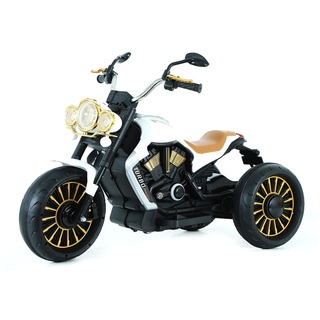 Chipolino Kinder Elektromotorrad TURBO, Bluetooth, MP3, USB, Lichter, bis 30 kg weiß