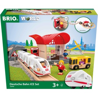 BRIO World 33940 BRIO Deutsche Bahn Ice Set - Eisenbahn-Set mit Schienen, Bahnhof und Zug im Stil der DB - Empfohlen ab 3 Jahren