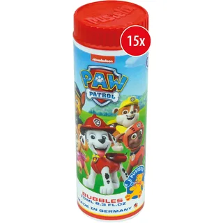 PUSTEFIX Seifenblasen Set I 15x Klassik 70ml PAW Patrol I Bunte Bubbles Made in Germany I Seifenblasen für Kindergeburtstag, als Mitgebsel oder Gastgeschenk I 15 x 70 ml Vorteilspack für Kinder