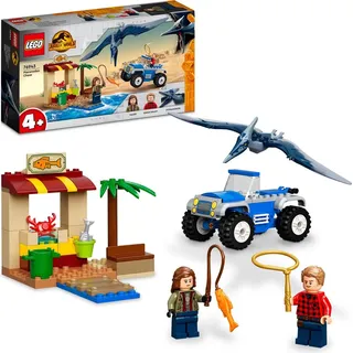 LEGO 76943 Jurassic World Pteranodon-Jagd, Dinosaurier Spielzeug, Set mit Dino Figur und Spielzeugauto für Jungen und Mädchen ab 4 Jahre - Bunt