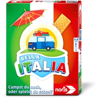 Noris 606262070 - Bella Italia (Kartenspiel ab 8 Jahre) - Campst du noch, oder spielst du Schon? - Camping Spiel für Kinder & Erwachsene, 2-6 Spieler, ca. 15 Min. Spiele-Dauer
