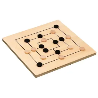 Philos Spiel 3295 - Mühle, Standard, Brettspiel aus Holz, 1-2..., Familienspiel, Strategiespiel braun