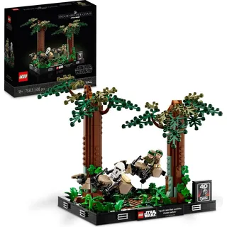 LEGO 75353 Star Wars Verfolgungsjagd auf Endor – Diorama Set, Rückkehr der Jedi-Ritter mit Luke Skywalker, Prinzessin Leia & Scout Trooper und S... - Beige