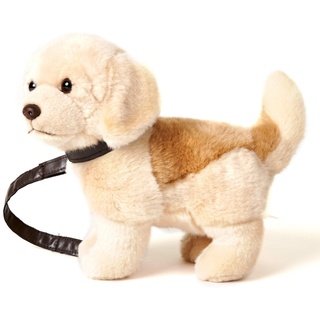 Uni-Toys Kuscheltier Golden Retriever mit Leine, stehend - 29 cm - Plüsch-Hund, Plüschtier, zu 100 % recyceltes Füllmaterial