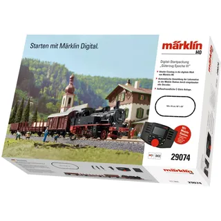 Märklin 29074 BR 74 Digital-Startpackung Güterzug Epoche 3, Spur H0 Modelleisenbahn, viele Soundfunktionen, mit Mobile Station und C-Gleis Schienen