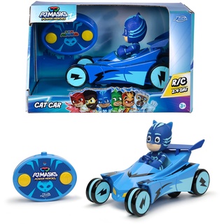 Jada Toys PJ Masks Cat Car als ferngesteuertes Spielzeugauto (19 cm) - Pyjamahelden RC Auto Katzenflitzer mit Catboy inkl. Fernbedienung, bis 2,5 km/h, Spielzeug für Kinder ab 3 Jahre, Blau