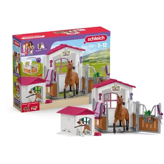 Box avec Jument Hanovrien et Berger Australien, Figurine cheval et accessoires, SCHLEICH 72218 Horse Club, des 5 ans