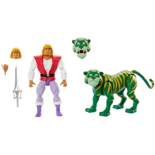 Masters of the Universe Origins Actionfigur 2er-Pack, Cartoon-Kollektion Prinz Adam und Cringer, ca. 14 cm große MOTU-Spielzeuge, über 16 Bewegungspunkte, HTH30, [Mehrfarbig]