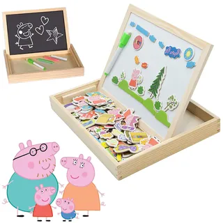 Peppa Pig Kindertafel Maltafel Magnettafel Spielzeug # Schultafel Standtafel Schreibtafel Lernspiel Spieltafel mit Zubehör Tafel mit Kreide & Magnet Kinder