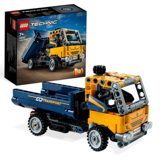 LEGO 42147 Technic Kipplaster Spielzeug, 2in1-Set mit Konstruktions-Modell und Bagger-Spielzeug, technisches Geschenk für Jungen und Mädchen ab 7...