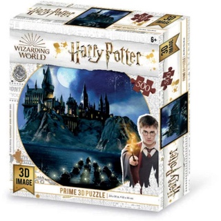 Grandi Giochi PU103000 Harry Potter Hogwarts Horizontales Linsenpuzzle mit 500 Teilen und 3D-Effekt Verpackung-PU100001