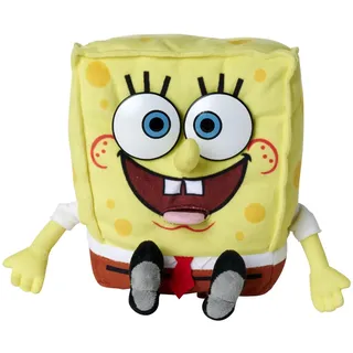 Simba 109491008 Sponge Bob Funktionsplüsch, 30cm, mit lustigen Soundfunktionen, zieht Man an der Zunge rollt erzusätzlich mit den Augen, ab den ersten Lebensmonaten geeignet