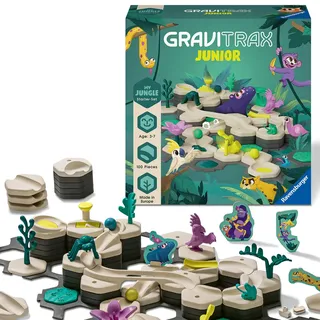 Ravensburger GraviTrax Junior Starter-Set L Jungle -Erweiterbare Kugelbahn für Kinder, Murmelbahn überwiegend aus nachwachsenden Rohstoffen mit Lernspielzeug & Konstruktionsspielzeug ab 3 Jahren